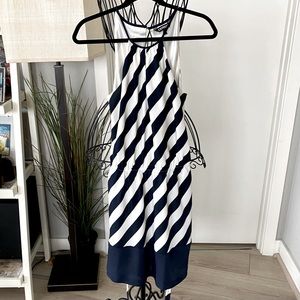 Express Blue and White Striped Sundress